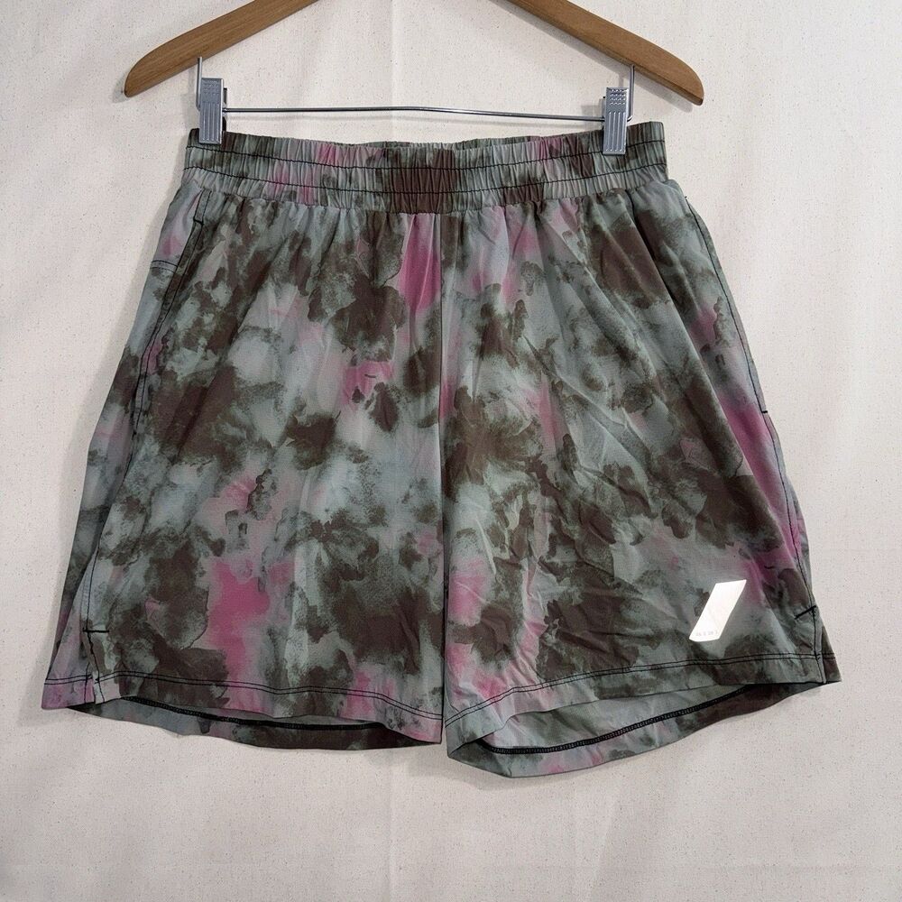 Zara Athleticz Men’s Large Running Shorts Abstract Print Green Pink 6”